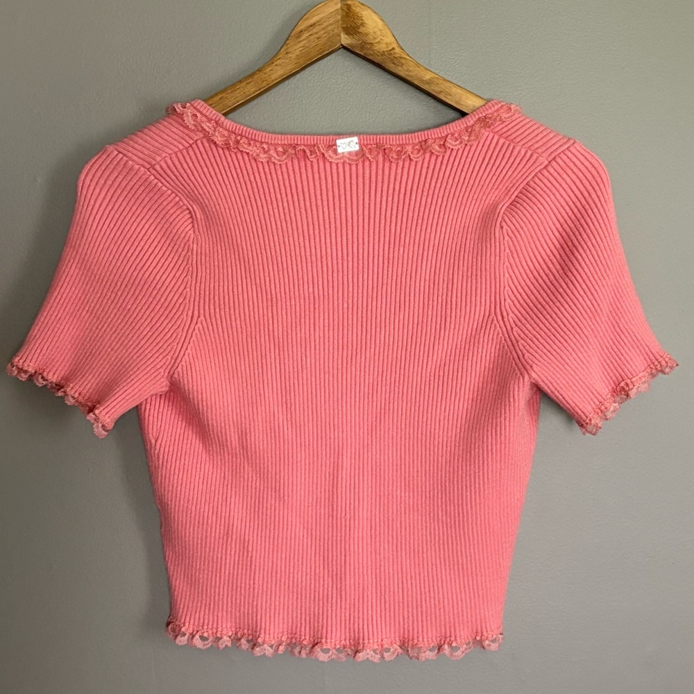 For Love & Lemons Calla Ribbed Knit Top Size Medium - Picture 3 of 10